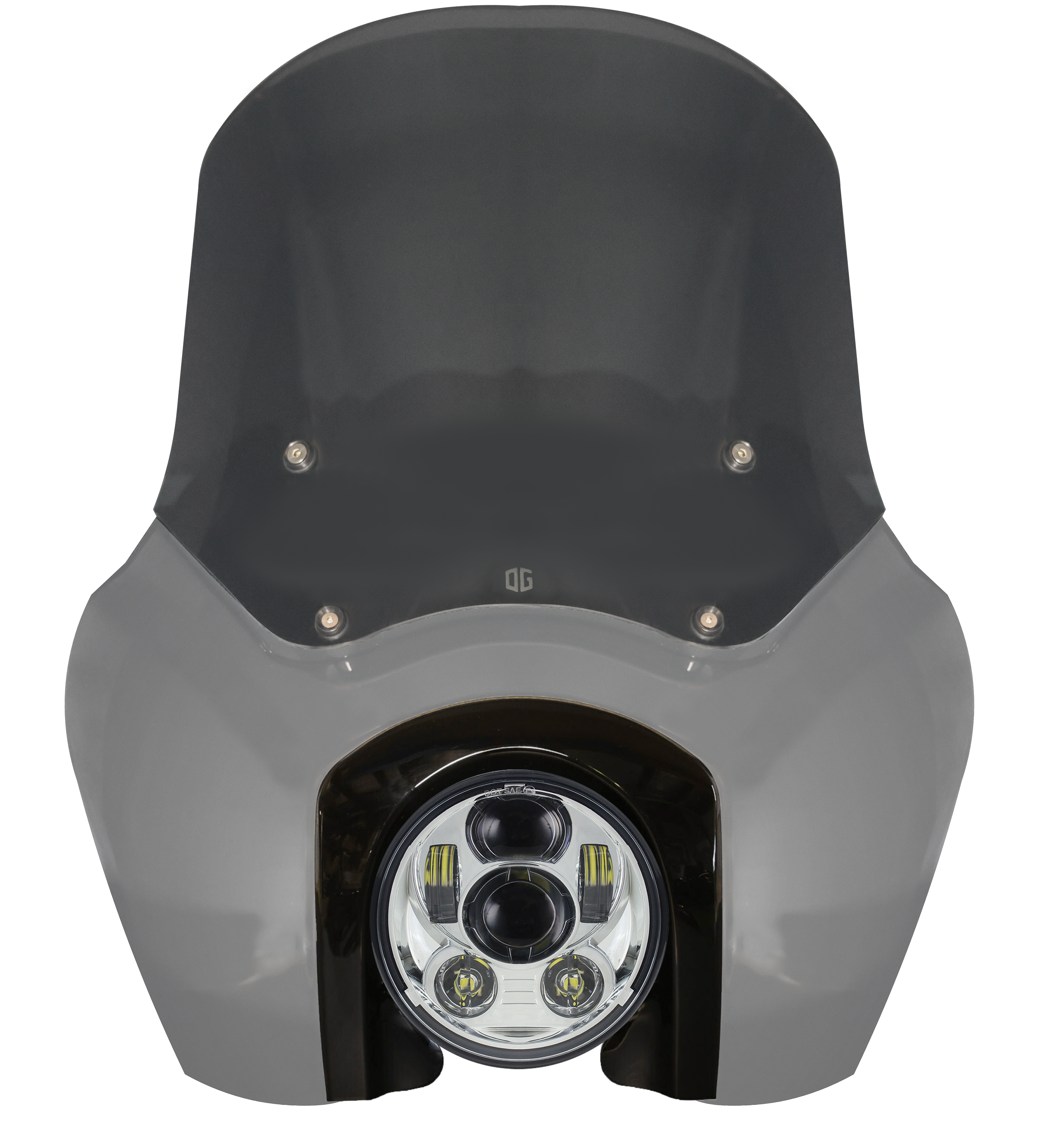 5.75-inch LED projector headlight motorcycle fairing with smoked windshield