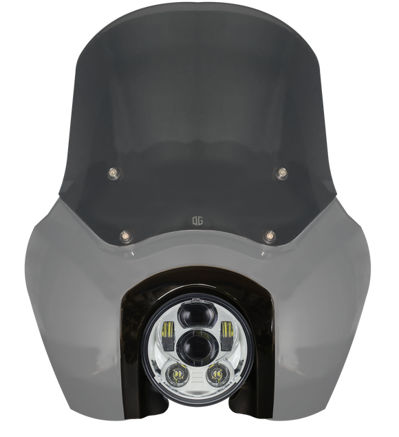 5.75-inch LED projector headlight motorcycle fairing with smoked windshield