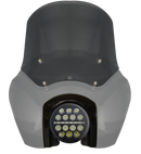 5.75-inch projector LED motorcycle headlight with smoked windscreen