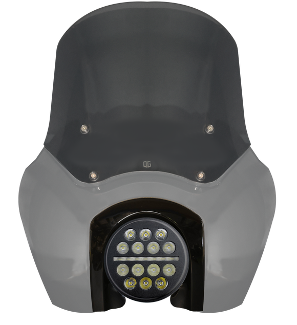 5.75-inch projector LED motorcycle headlight with smoked windscreen