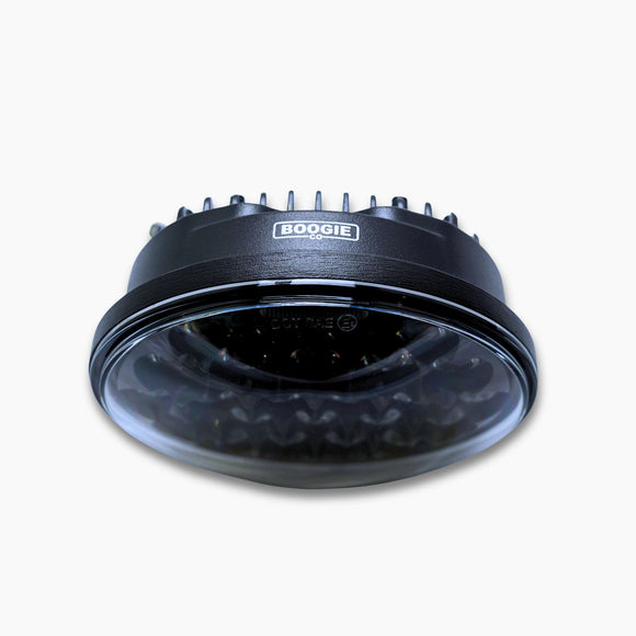 Boogie Co BMF 5.75 LED headlight for Harley top view