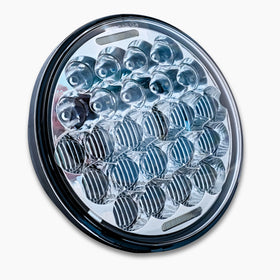 Boogie Co BMF Chrome Headlight 5.75" for Harley Dyna, FXR, & Sportster - Side view