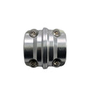 Chrome billet clutch and brake perch clamp for motorcycle handlebars