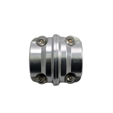 Chrome billet clutch and brake perch clamp for motorcycle handlebars