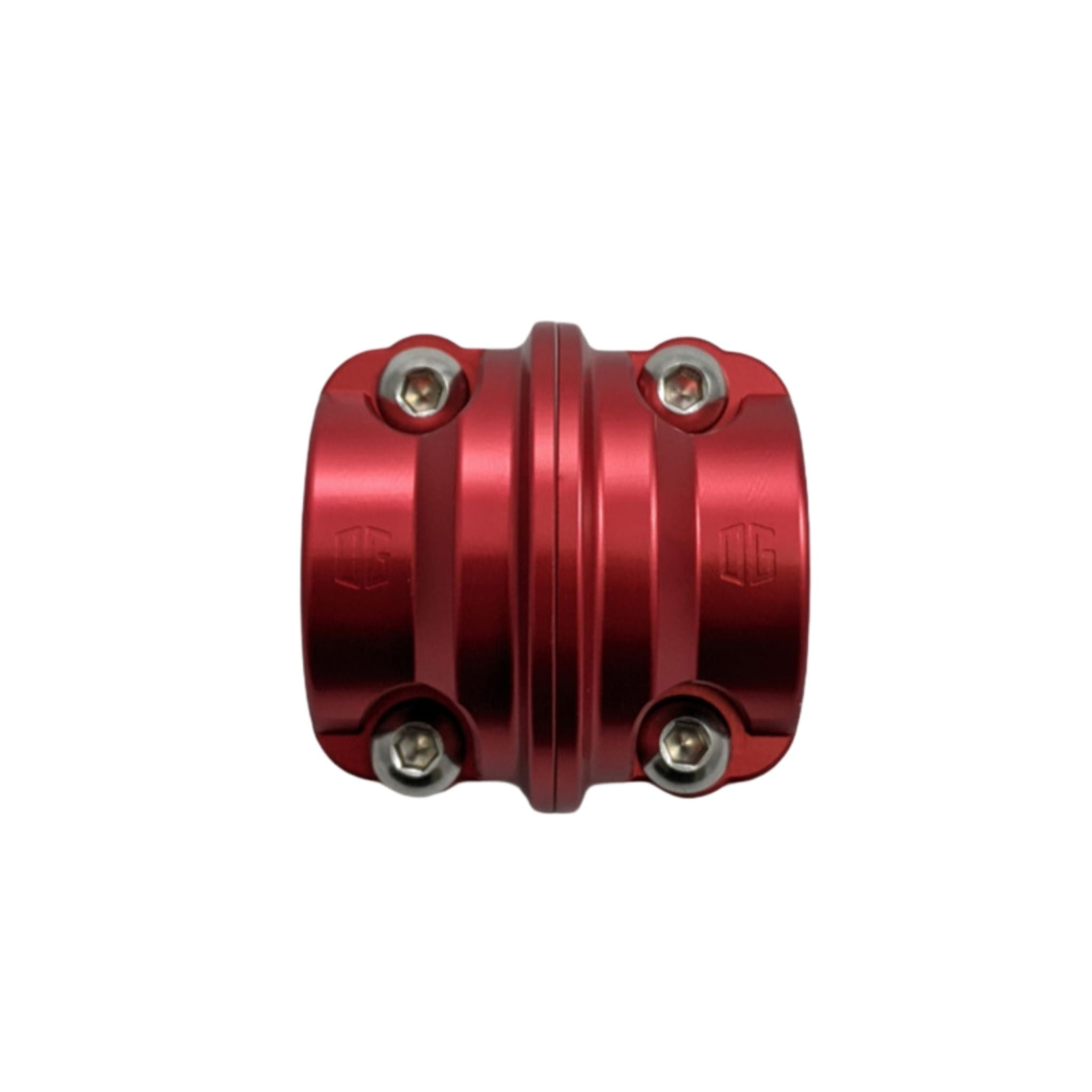 Red billet aluminum clutch and brake perch clamp for motorcycle handlebars
