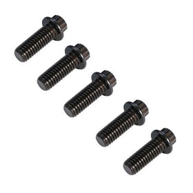 Black oxide chrome-moly 3/8-16 flanged bolts, set of 5