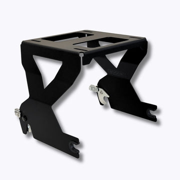 Solo Tour Pack Mount for Lowrider S and ST by Boogie Co in Black with Chrome Hardware