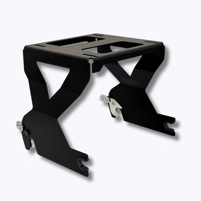 Solo Tour Pack Mount for Lowrider S and ST by Boogie Co in Black with Chrome Hardware