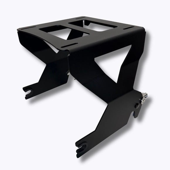 Solo Tour Pack Mount for Lowrider S and ST by Boogie Co in Black with Chrome Hardware