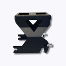 Black Solo Tour Pack Mount for Lowrider ST by Boogie Co. Side view with Chrome Hardware
