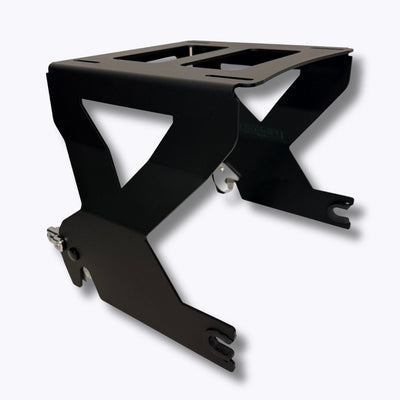 Solo Tour Pack Mount for Lowrider S and ST by Boogie Co in Black with Chrome Hardware