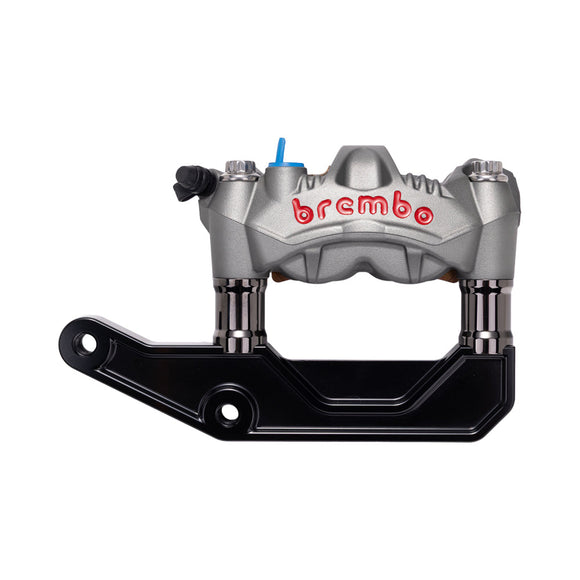 Titanium Gray Brembo 108mm GP4-RS Monobloc Caliper with Black Chrome 29mm Spacers and Black Radial Bracket
