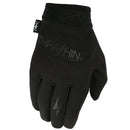 Black covert glove with 'Thrashin' logo on a white background