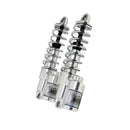 RWD RS-2 rear shocks for Harley Touring with polished body and chrome springs