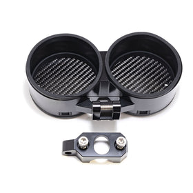 OG Dual Billet Gauge Pods — black CNC billet dual-gauge mount with carbon-fiber backing