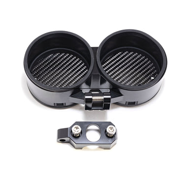 OG Dual Billet Gauge Pods — black CNC billet dual-gauge mount with carbon-fiber backing