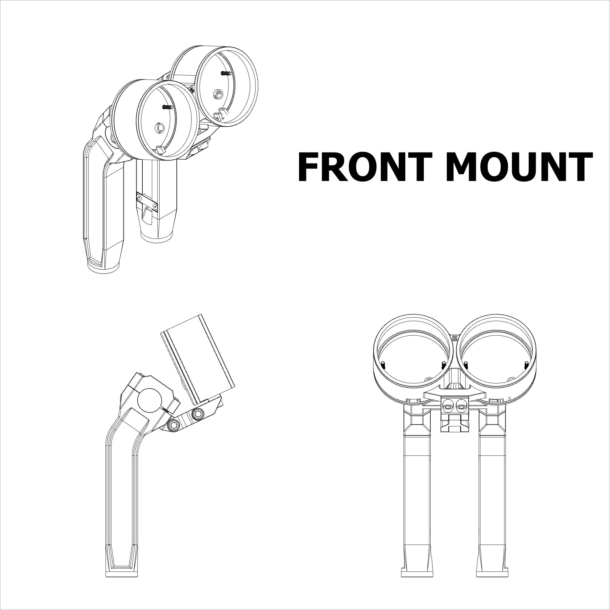 Front-mount dual gauge pod for motorcycle