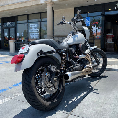 RWD 8.5" rear fender installed on a Harley Davidson Dyna