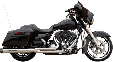 S&S Cycle Sidewinder® 2-1 Exhaust System, Black with Black Highlighted Machined End Cap for 1995-2005, 2007-2009 FL® Models - 0