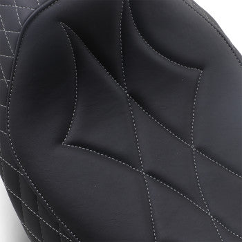 MUSTANG - REVERSE JOURNEY SOLO SEAT - DIAMOND STITCH, GRAY THREAD - '08-21 TOURING