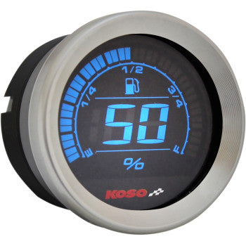 KOSO - REPLACEMENT 2" FUEL LEVEL GAUGE - CHROME - '04-13 TOURING