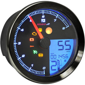 KOSO - HD-04 SPEEDOMETER/ TACHOMETER - BLACK BEZEL - 0