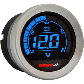 KOSO - REPLACEMENT 2" VOLTOMETER GAUGE - CHROME - '04-13 TOURING