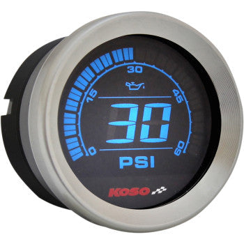 KOSO - REPLACEMENT GAUGE - 2" OIL PRESSURE GAUGE - CHROME - '04-13 TOURING