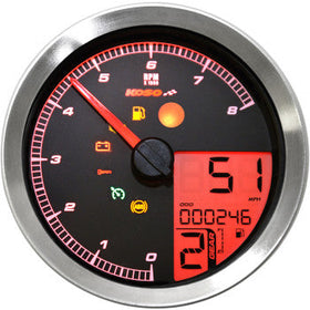 KOSO - HD-04 SPEEDOMETER/ TACHOMETER - SILVER BEZEL - 0