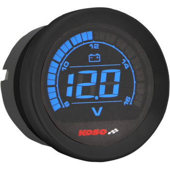 KOSO - REPLACEMENT 2" VOLTMETER GUAGE - BLACK - '04-13 TOURING