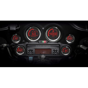 KOSO - HD-02 SIX PIECE GAUGE KIT - SILVER - '04-13 TOURING