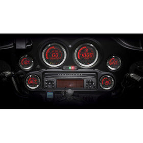 KOSO - HD-02 SIX PIECE GAUGE KIT - SILVER - '04-13 TOURING - 0