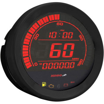 KOSO - REPLACEMENT 4" SPEDOMETER GAUGE - BLACK - '04-13 TOURING