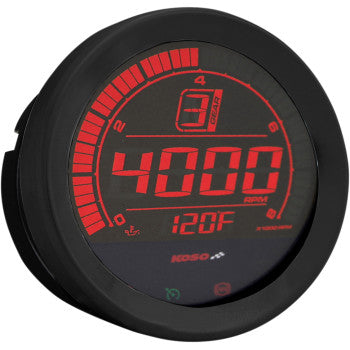 KOSO - REPLACEMENT 4" TACHOMETER GAUGE - BLACK - '04-13 TOURING - 0