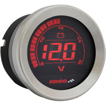 KOSO - REPLACEMENT 2" VOLTOMETER GAUGE - CHROME - '04-13 TOURING