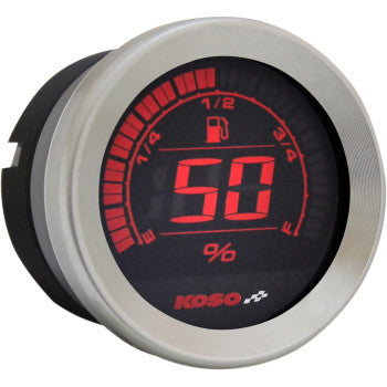 KOSO - REPLACEMENT 2" FUEL LEVEL GAUGE - CHROME - '04-13 TOURING - 0