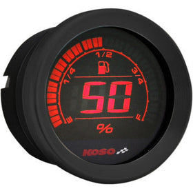 KOSO - 2" REPLACEMENT FUEL LEVEL GAUGE - BLACK - '04-13 TOURING - 0