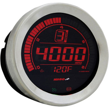 KOSO - REPLACEMENT GAUGE - 4" TACHOMETER - CHROME- '04-13 TOURING - 0