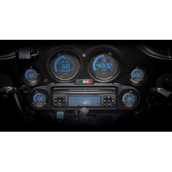 KOSO - UNIVERSAL SIX PIECE GAUGE KIT - BLACK - '04-13 TOURING