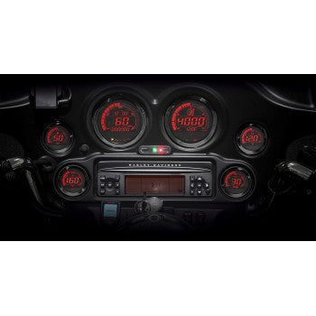 KOSO - HD-02 SIX PIECE GAUGE KIT - BLACK - '04-13 TOURING - 0