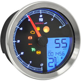 KOSO - HD-04 SPEEDOMETER/ TACHOMETER - SILVER BEZEL