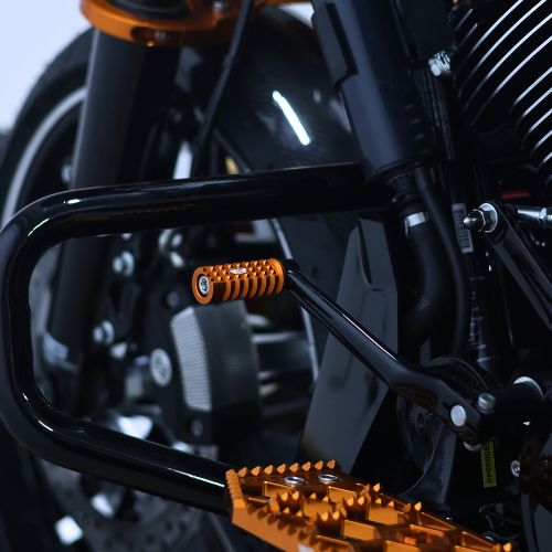Orange anodized Harley-Davidson gripper shifter peg CNC aluminum motorcycle footpeg