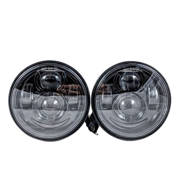 Harley‑Davidson Fat Bob (FXDF) OG LED headlight pair, black diecast housing