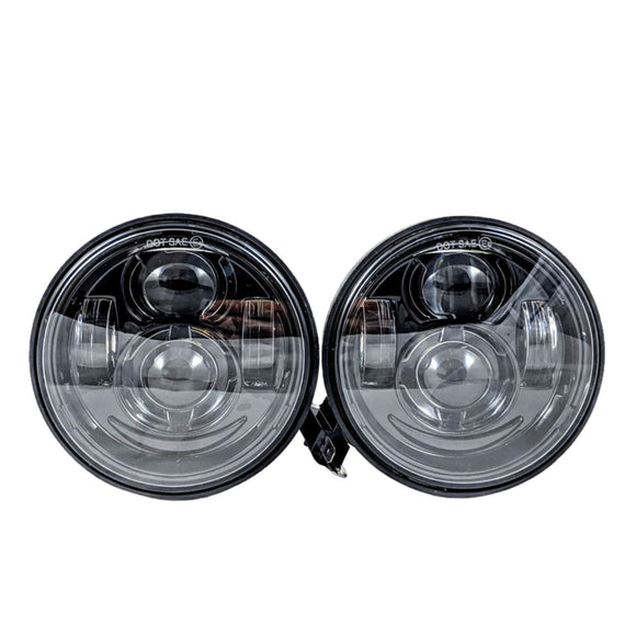 Harley‑Davidson Fat Bob (FXDF) OG LED headlight pair, black diecast housing
