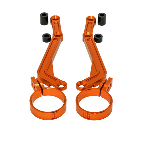 Orange anodized Harley-Davidson motorcycle reservoir mounts