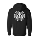 Black Moto Hoodie with Speed Kings Circle logo on the back against a white background