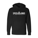 Black hoodie with 'Speed Kings' logo on a white background