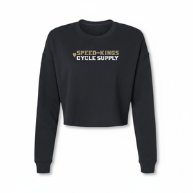 Speed-Kings Cycle Supply Women's Moto Crop Top in Black with Heart Logo