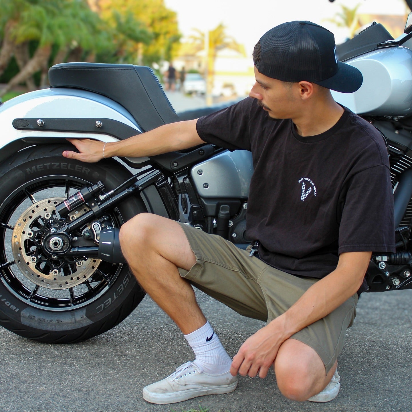 RWD V-Twin RS-1 shock absorber on 2018 Softail rear suspension
