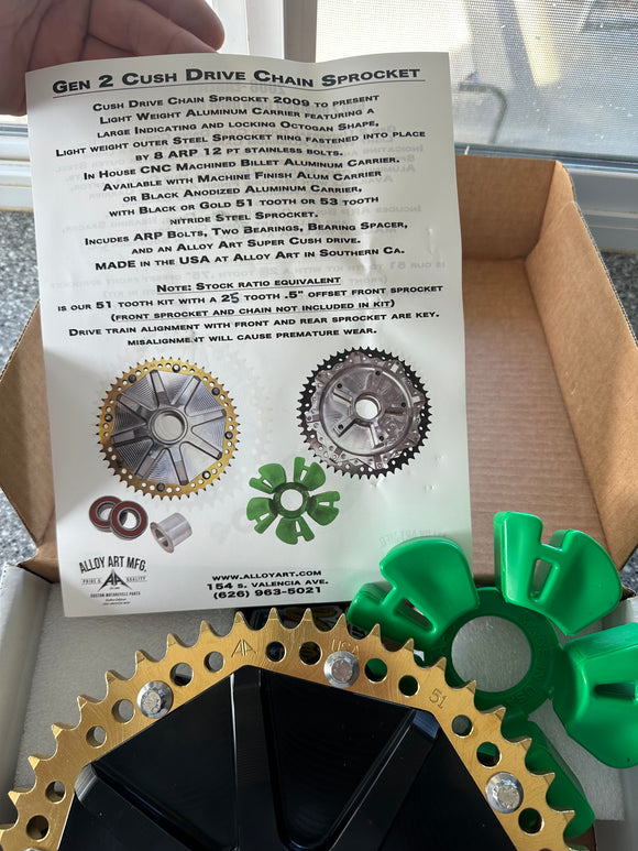 ALLOY ART Cush Drive Sprocket - Black - 51 Tooth